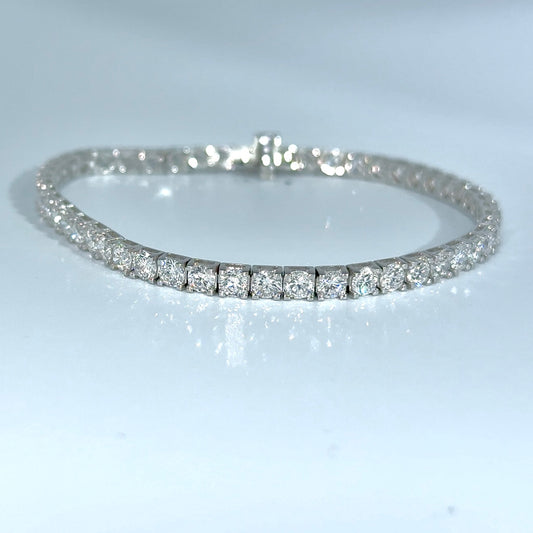 14kt White Gold Round Lab Diamond Tennis Bracelet 5.00ctw