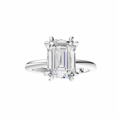 Emerald Signature Minimal Double Claw Prong Solitaire Setting