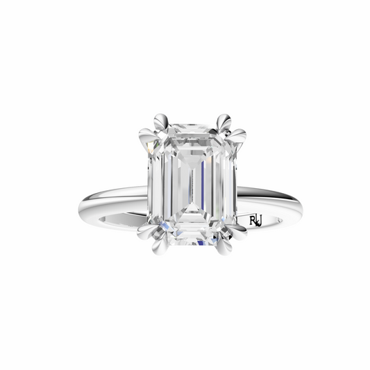 Emerald Signature Minimal Double Claw Prong Solitaire Setting