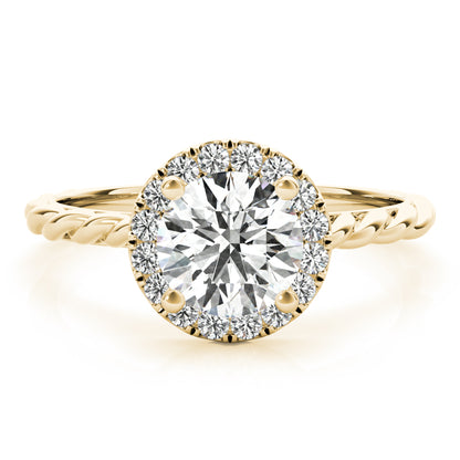 Round Halo Twisted Solitaire Setting
