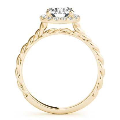 Round Halo Twisted Solitaire Setting