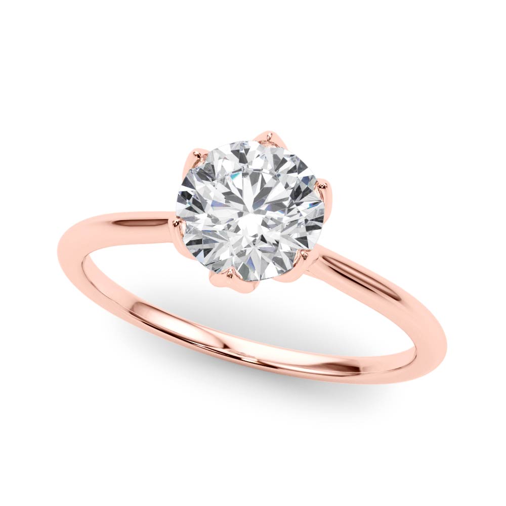 Round Flower Basket 6-Prong Solitaire Setting