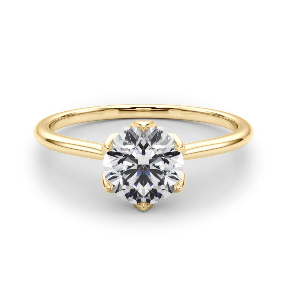 Round Flower Basket 6-Prong Solitaire Setting