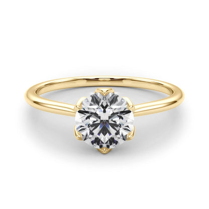 Round Flower Basket 6-Prong Solitaire Setting