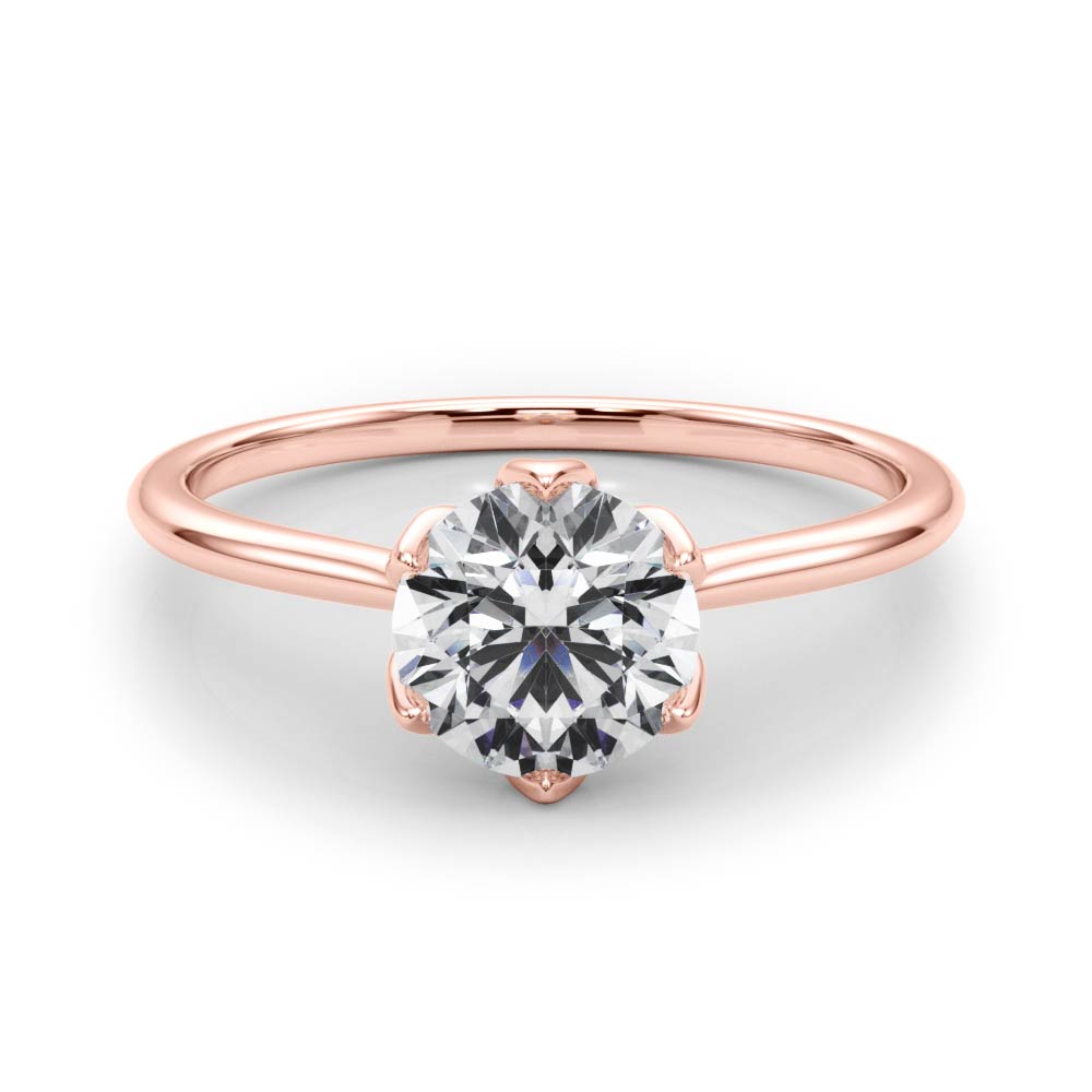 Round Flower Basket 6-Prong Solitaire Setting