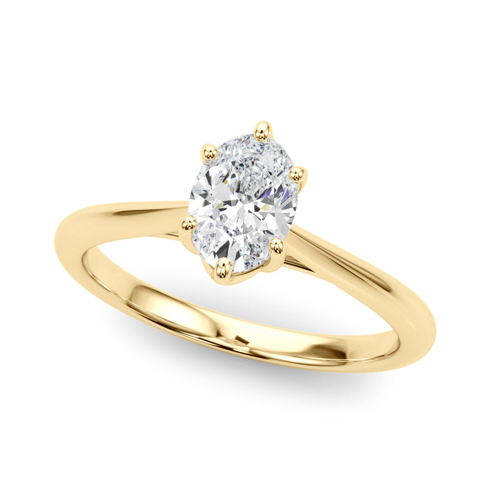 Oval Flower Basket 6-Prong Solitaire Setting