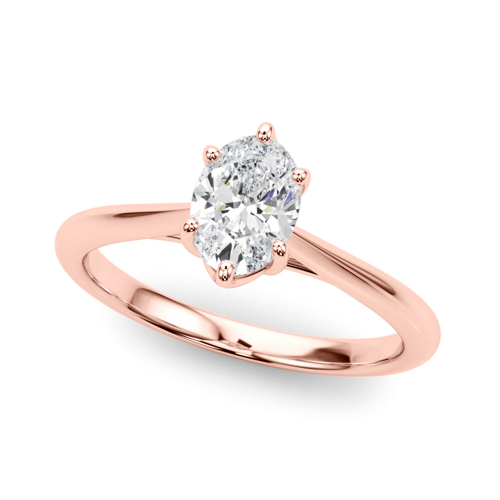 Oval Flower Basket 6-Prong Solitaire Setting