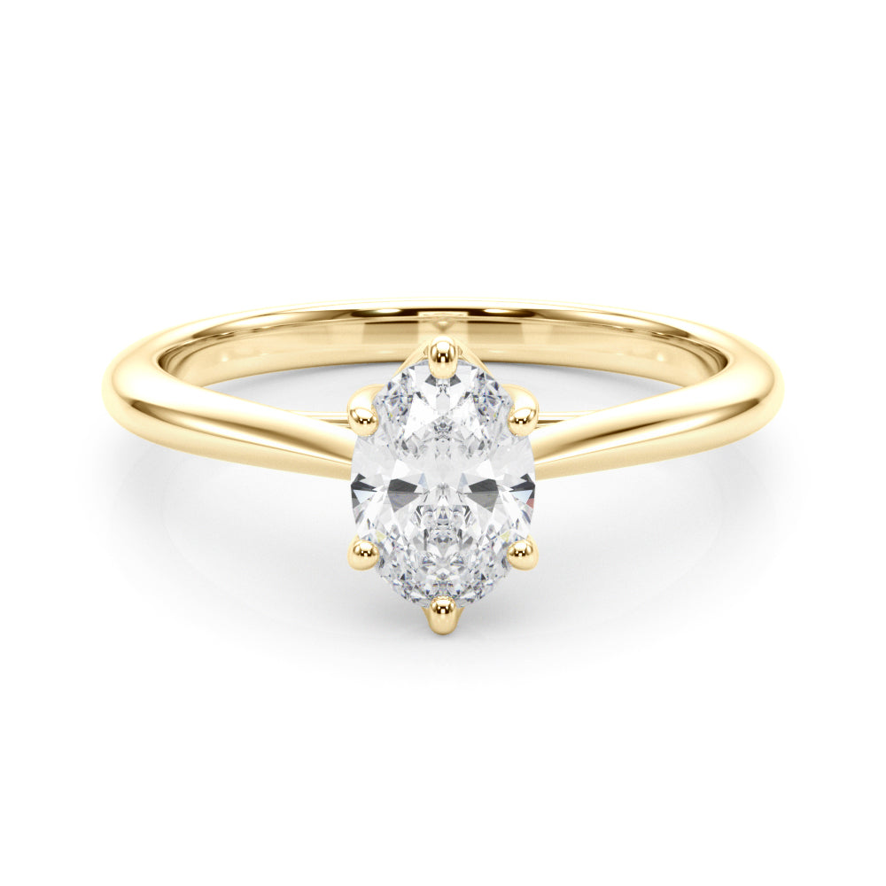 Oval Flower Basket 6-Prong Solitaire Setting