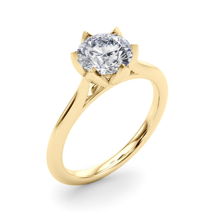 Round Rose Petal Solitaire Setting