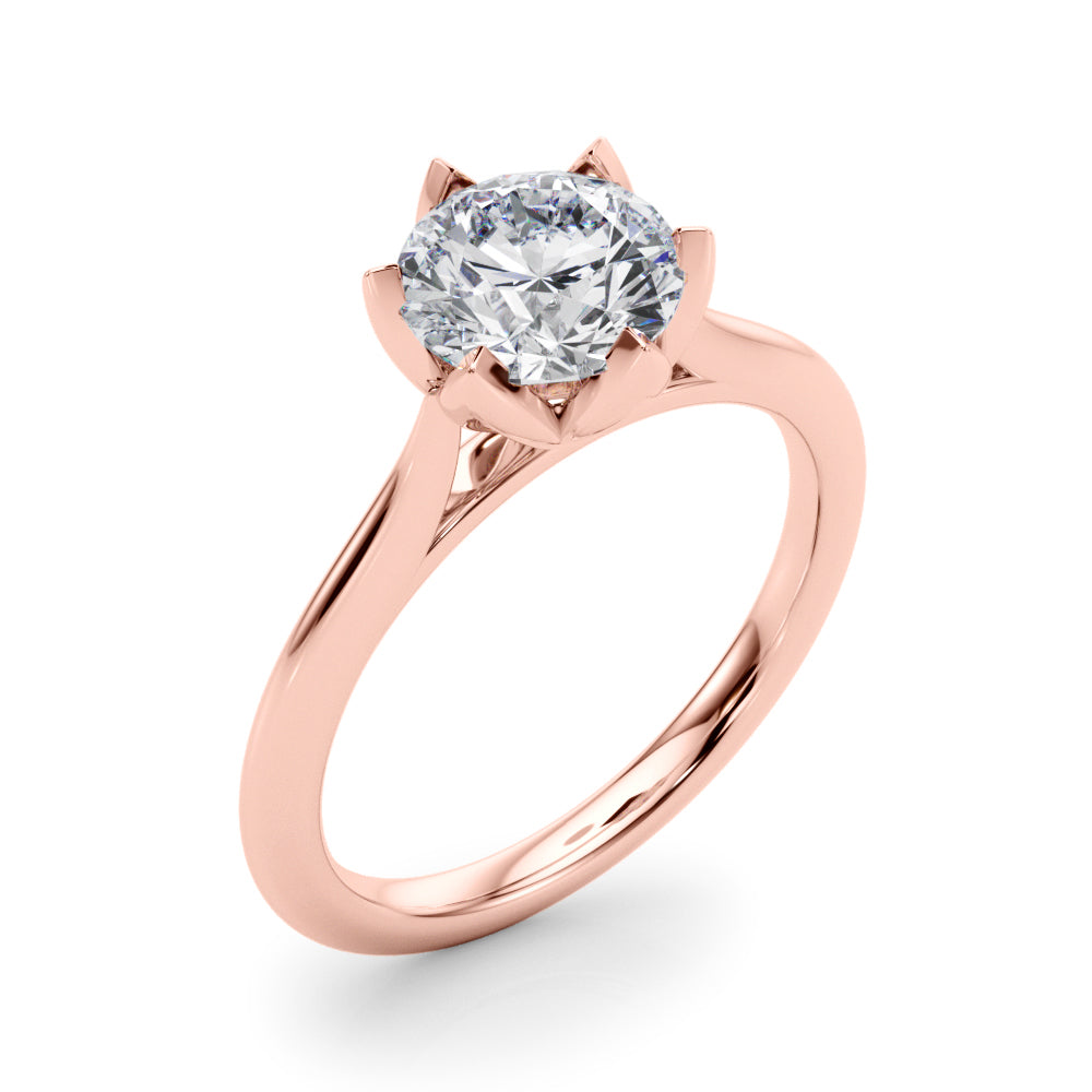 Round Rose Petal Solitaire Setting