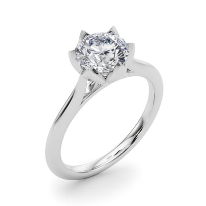 Round Rose Petal Solitaire Setting