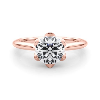 Round Rose Petal Solitaire Setting