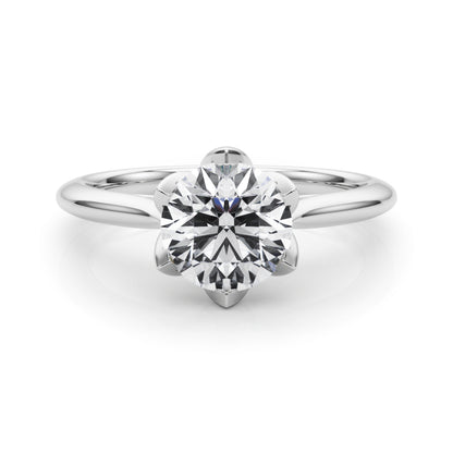 Round Rose Petal Solitaire Setting