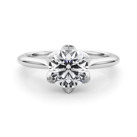 Round Rose Petal Solitaire Setting