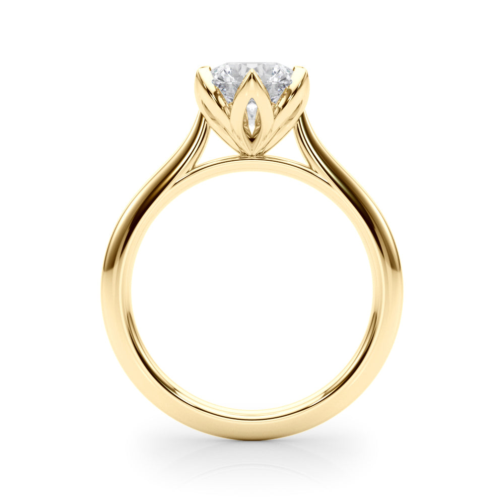 Round Rose Petal Solitaire Setting