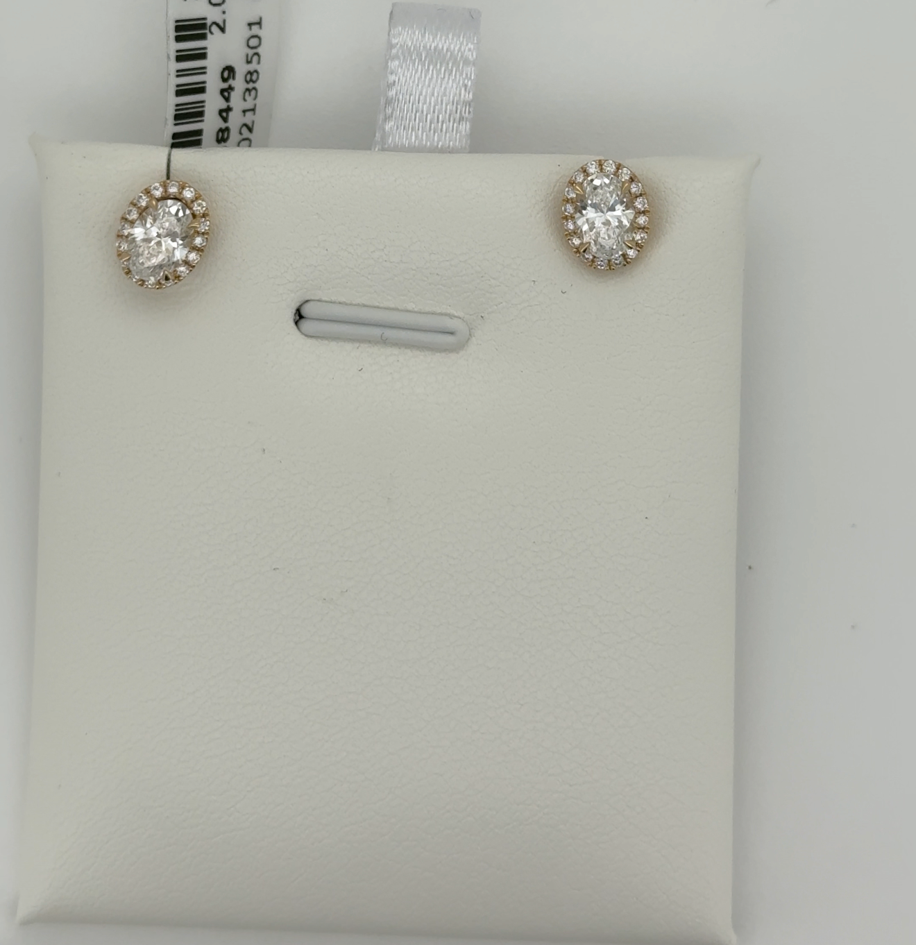 1.167ctw Oval Lab Diamond 14kt Yellow Gold Earrings SA5567EO-6.2x4.4Y