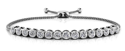 Bezel Set Adjustable Diamond Bracelet