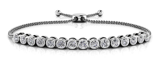 Bezel Set Adjustable Diamond Bracelet