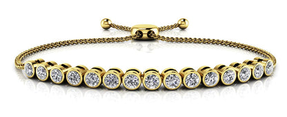 Bezel Set Adjustable Diamond Bracelet