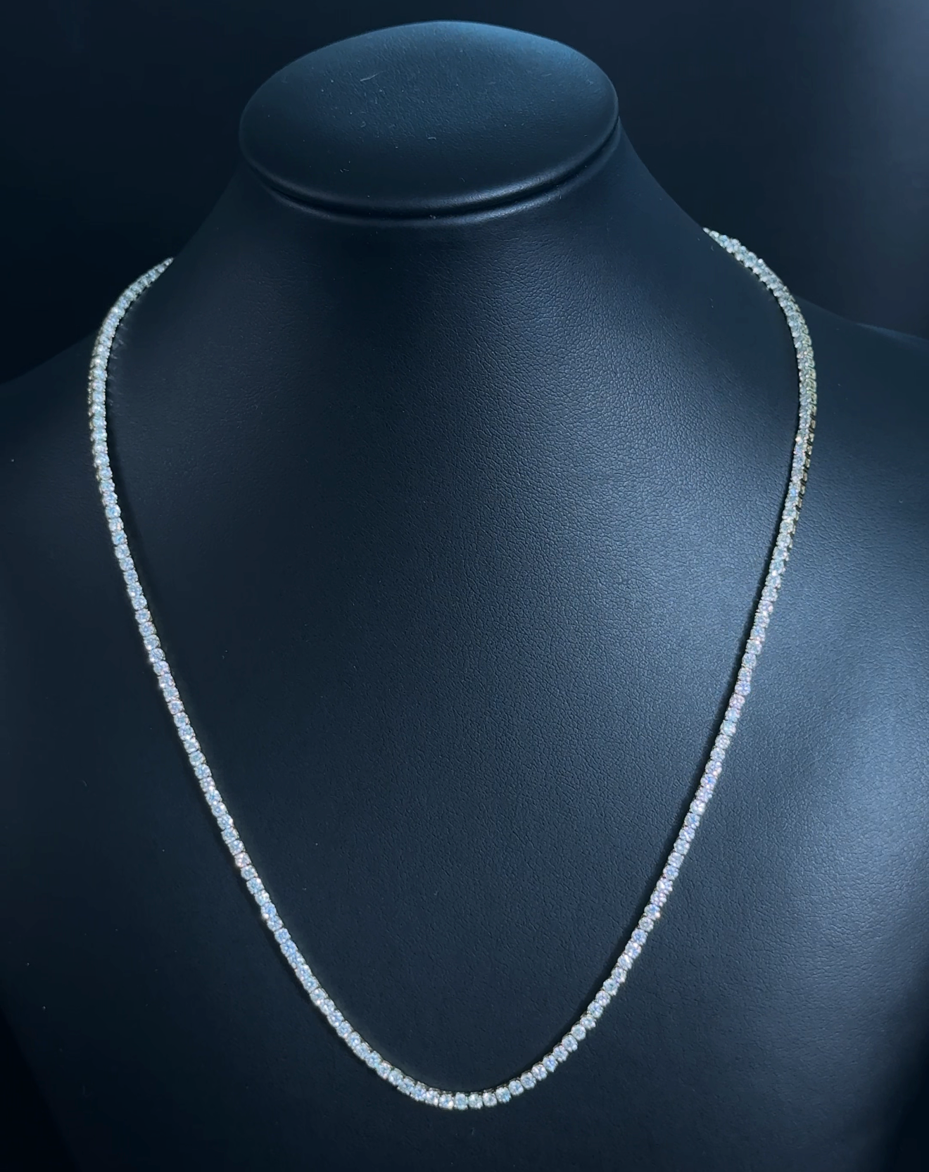 7.00ctw Round Lab Diamond 14kt Yellow Gold Tennis Necklace 17"
