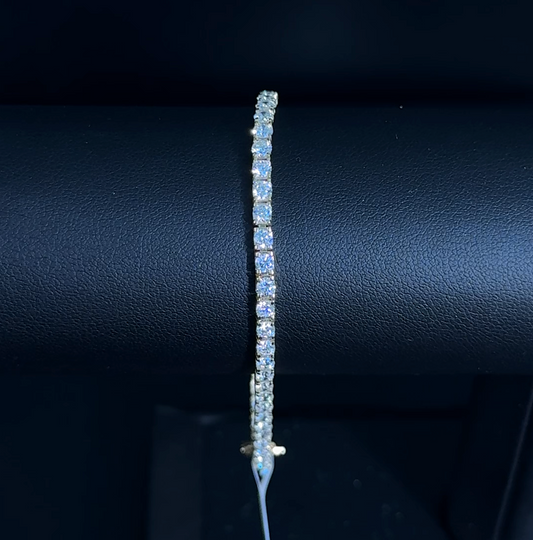 3.98ctw Round Lab Diamond 14kt Yellow Gold Tennis Bracelet