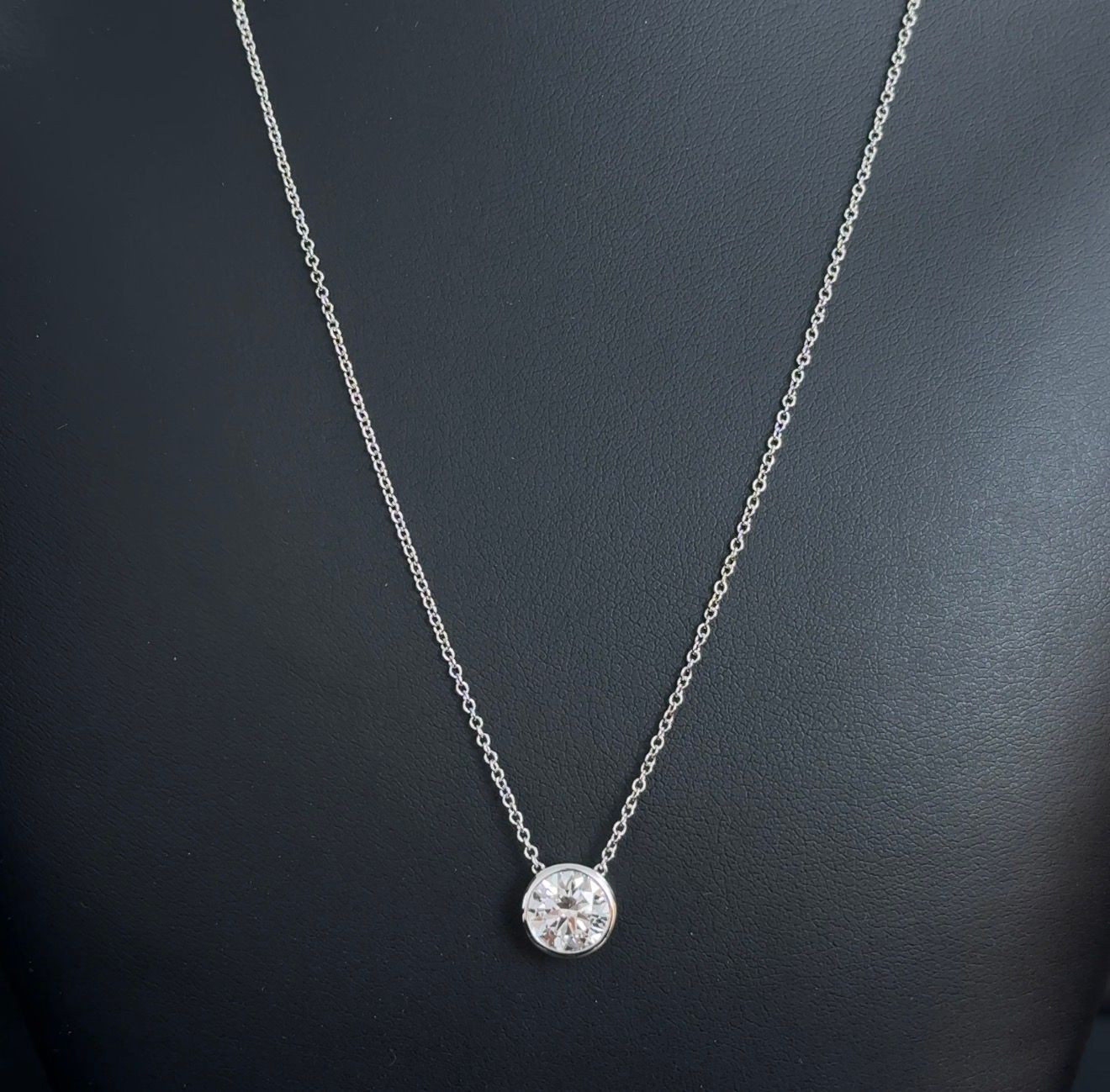 2.00ctw Round Excellent Cut E VS1 Lab Diamond 14kt White Gold Pendant with 16-18" Chain CHN-120