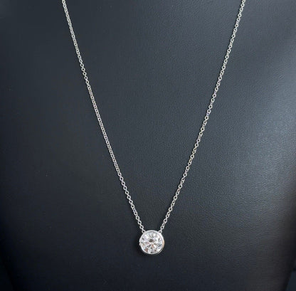 2.00ctw Round Excellent Cut E VS1 Lab Diamond 14kt White Gold Pendant with 16-18" Chain CHN-120