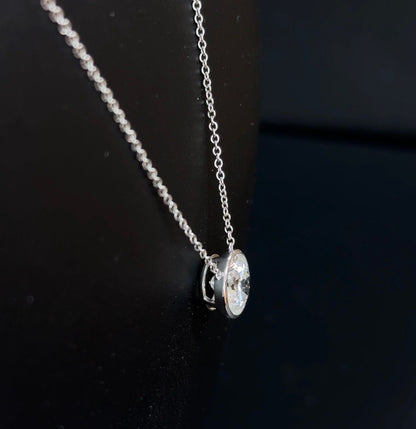 3.04ctw Round Ideal cut E VS1 Lab Diamond 14kt White Gold Pendant with 16-18" Chain CHN-121-1