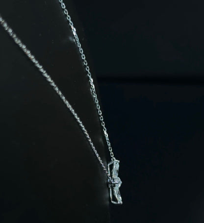 1.35ctw Marquise Lab Diamond 14kt White Gold Flower Pendant with 16-18" Chain CHN-67-1