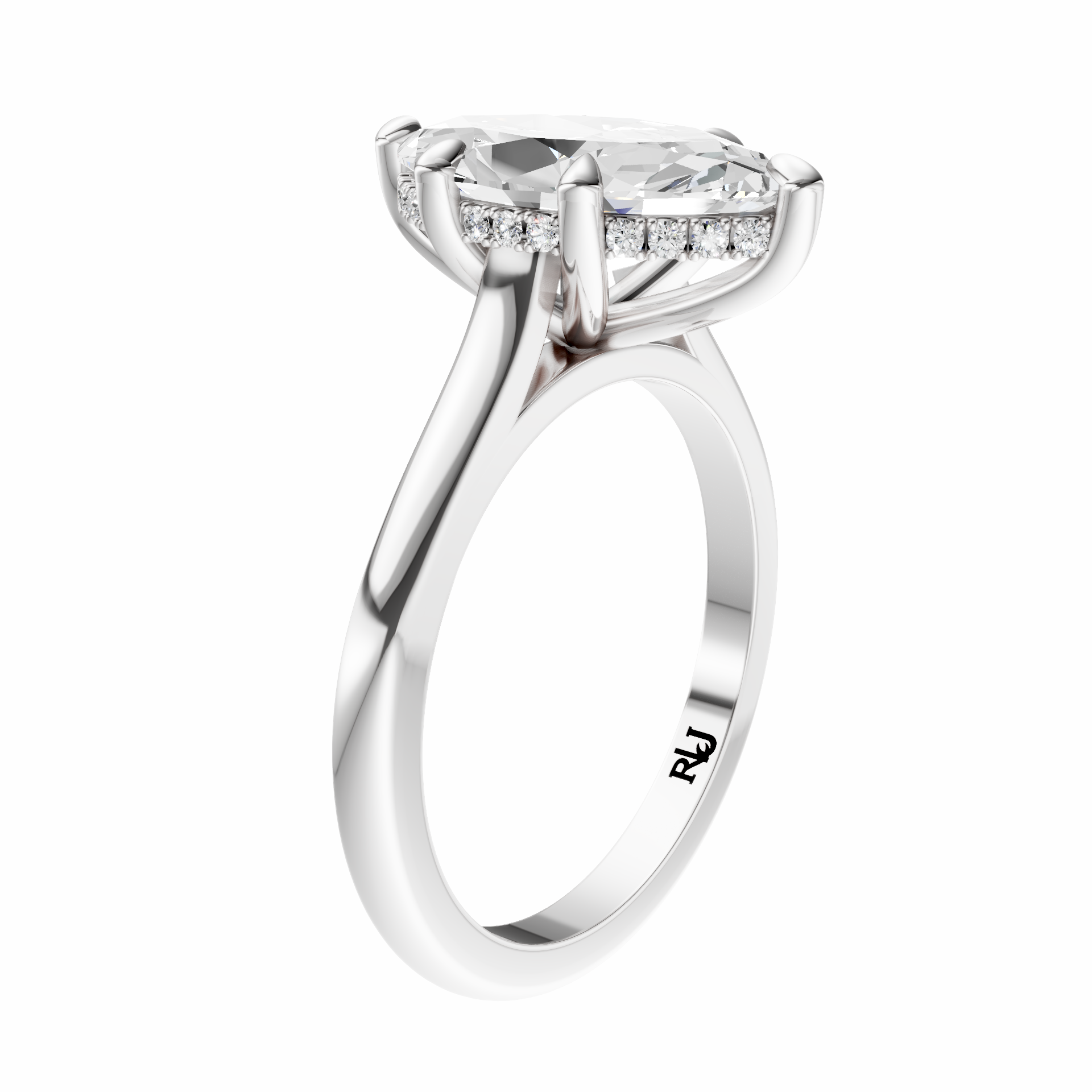 Marquise Cathedral Elegant Signature Hidden Halo Setting – Raad