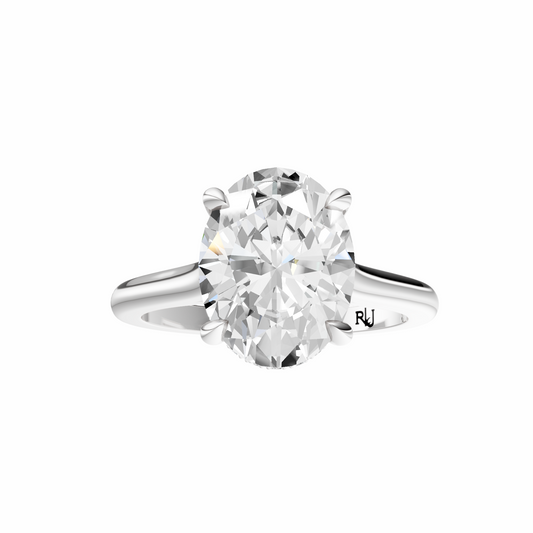 Oval Cathedral Elegant Signature Hidden Halo Setting