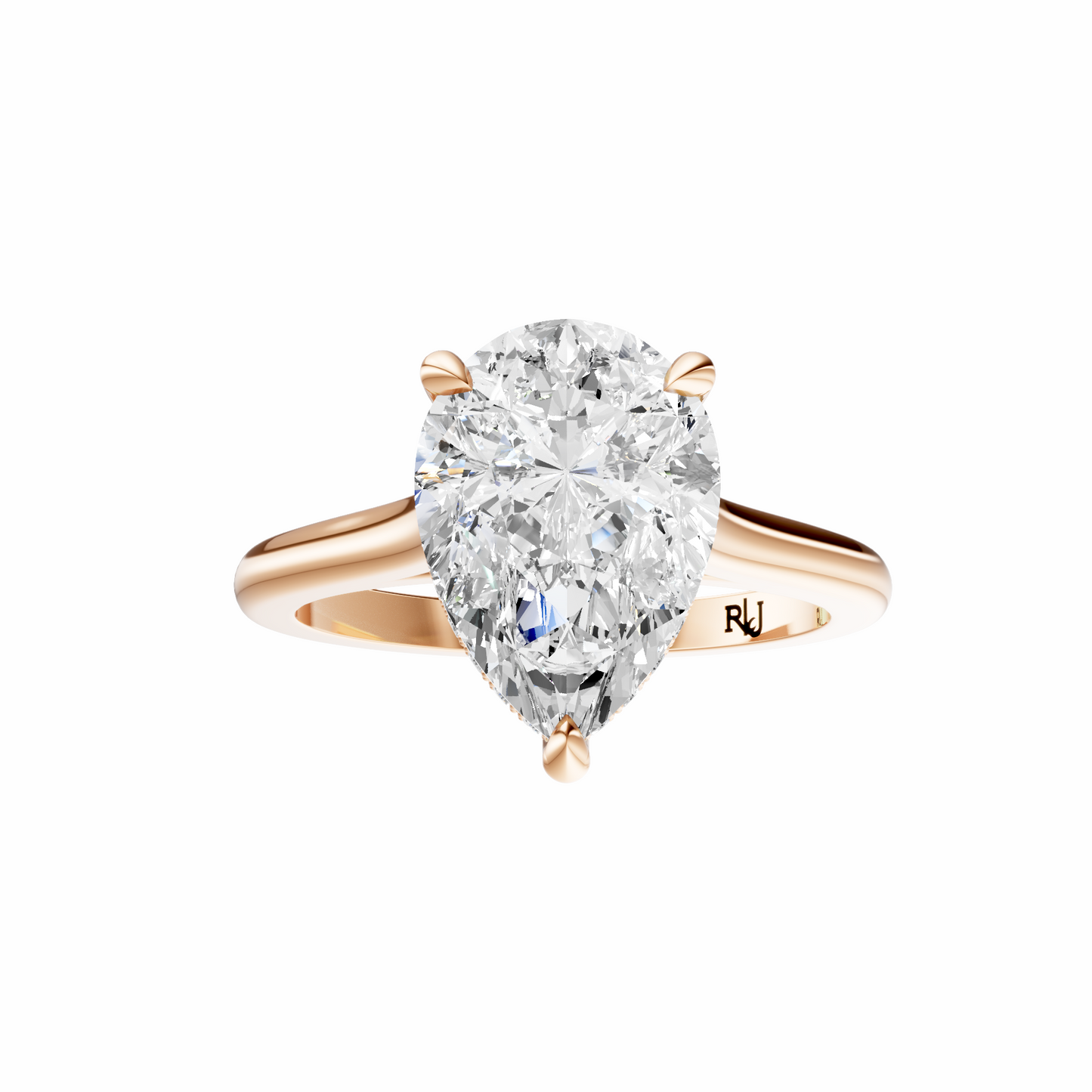 Pear Cathedral Elegant Signature Hidden Halo Setting