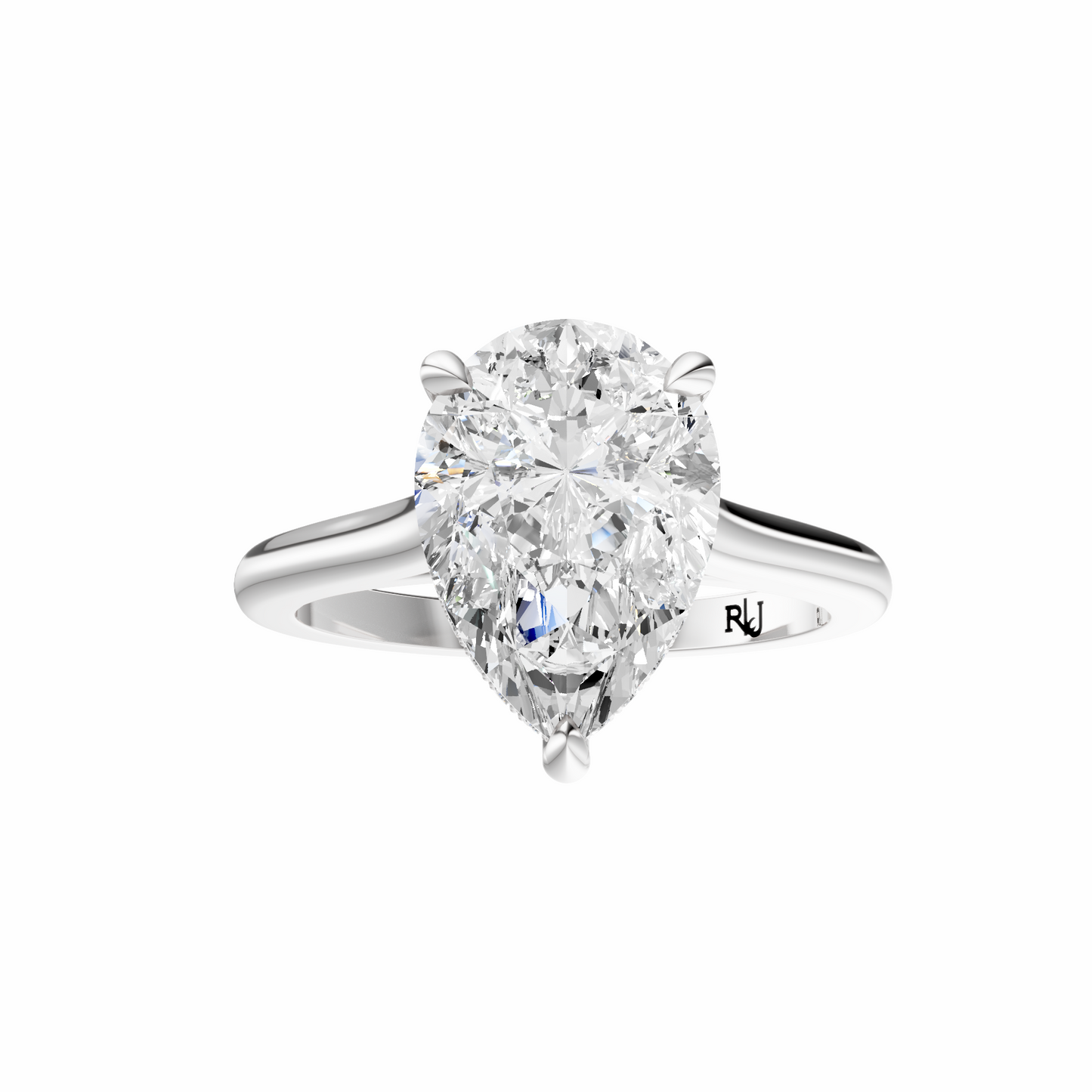 Pear Cathedral Elegant Signature Hidden Halo Setting