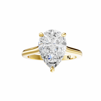 Pear Cathedral Elegant Signature Hidden Halo Setting