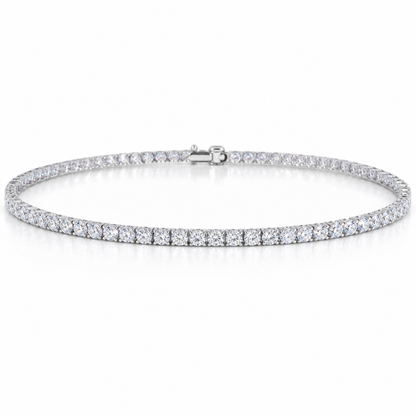 3.03ctw Round Lab Diamond 14kt White Gold 7" Tennis Bracelet