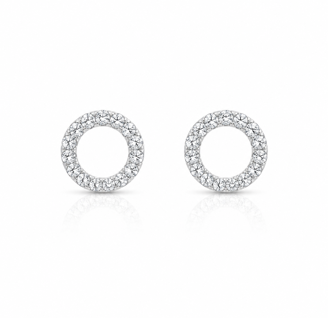 0.21ctw Lab Diamond 14kt White Gold Circle Earrings SA5817E