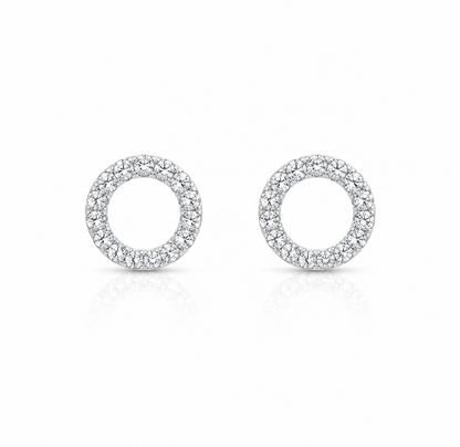 0.21ctw Lab Diamond 14kt White Gold Circle Earrings SA5817E