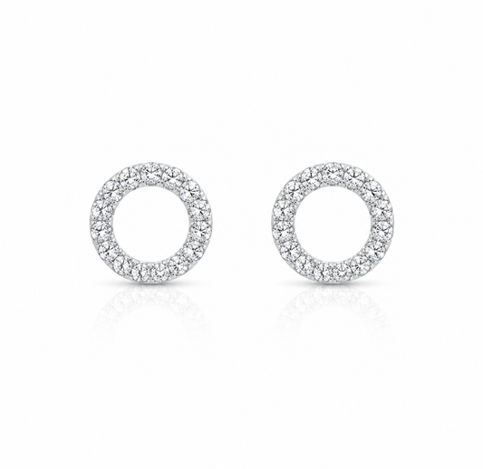 0.21ctw Lab Diamond 14kt White Gold Circle Earrings SA5817E