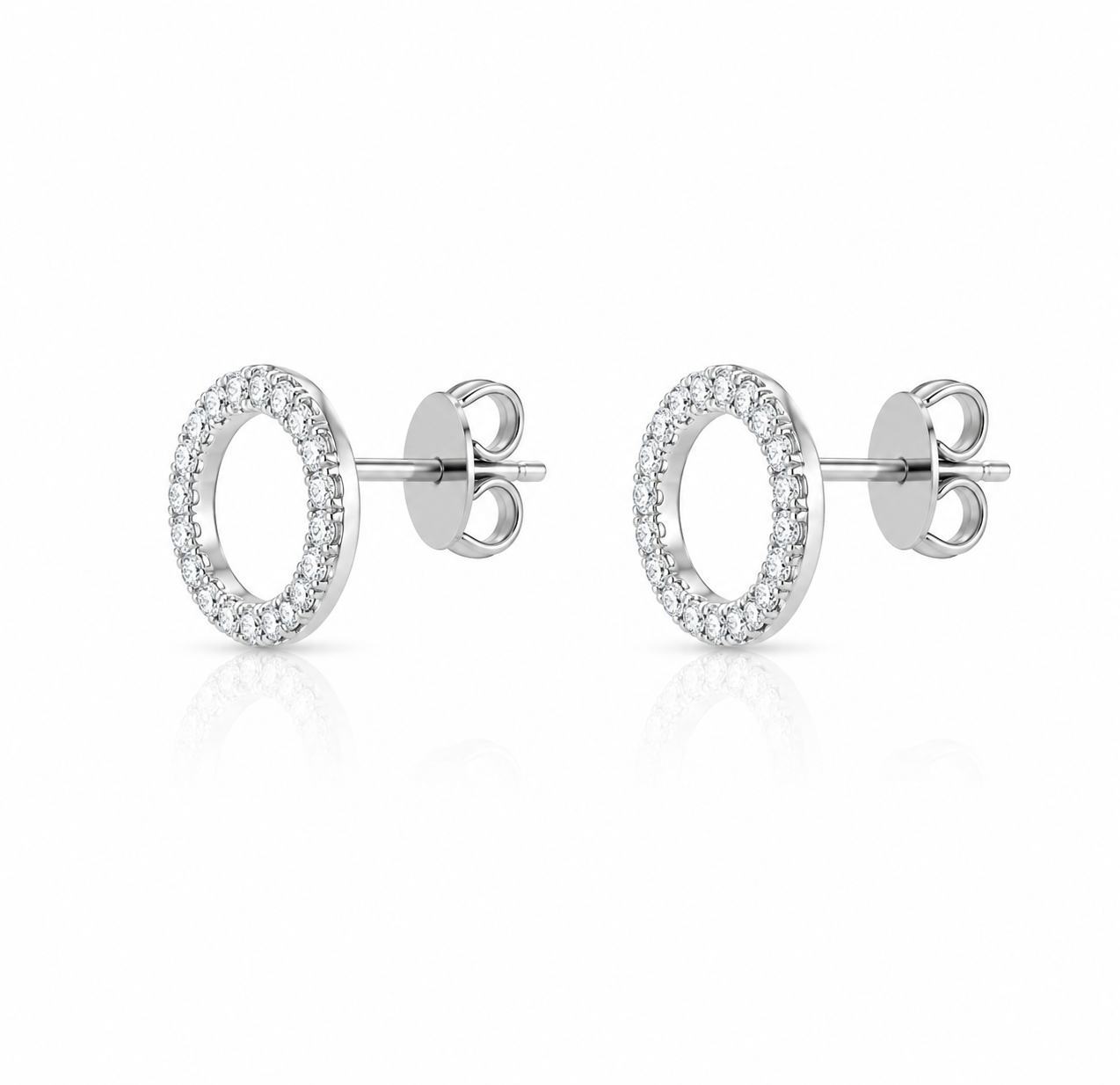0.21ctw Lab Diamond 14kt White Gold Circle Earrings SA5817E