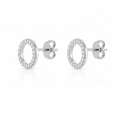 0.21ctw Lab Diamond 14kt White Gold Circle Earrings SA5817E