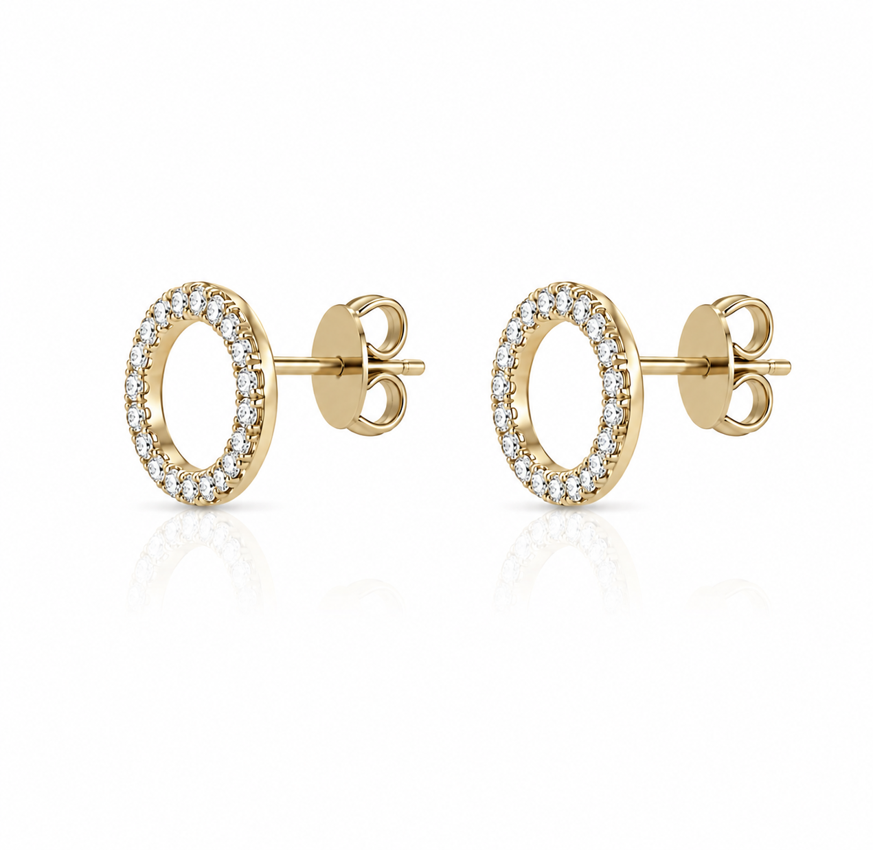 0.21ctw Lab Diamond 14kt Yellow Gold Circle Earrings SA5817E-Y