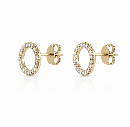 0.21ctw Lab Diamond 14kt Yellow Gold Circle Earrings SA5817E-Y