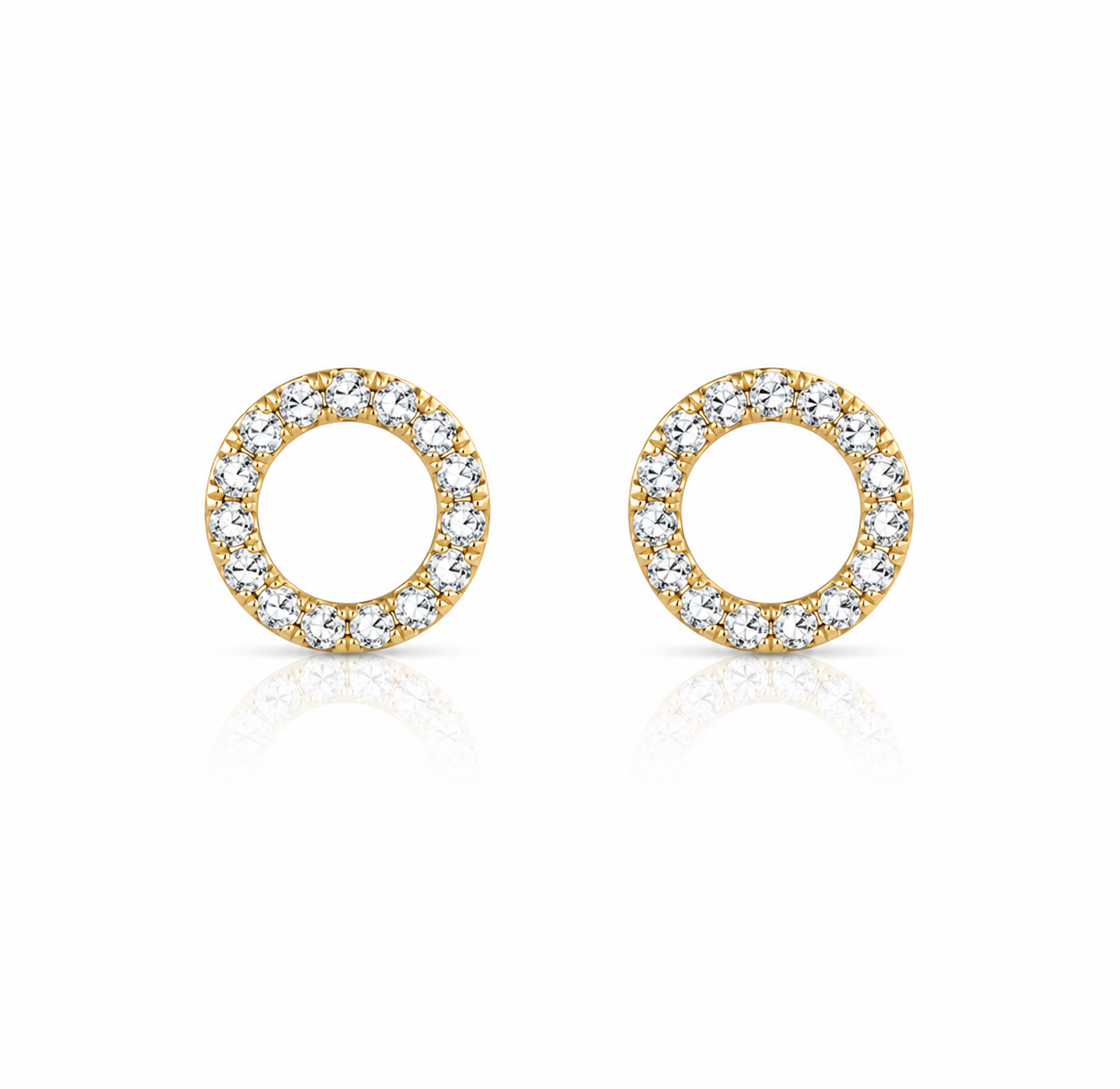 0.21ctw Lab Diamond 14kt Yellow Gold Circle Earrings SA5817E-Y
