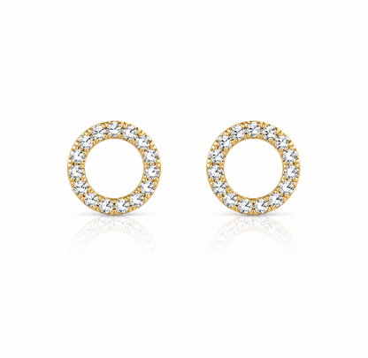 0.21ctw Lab Diamond 14kt Yellow Gold Circle Earrings SA5817E-Y