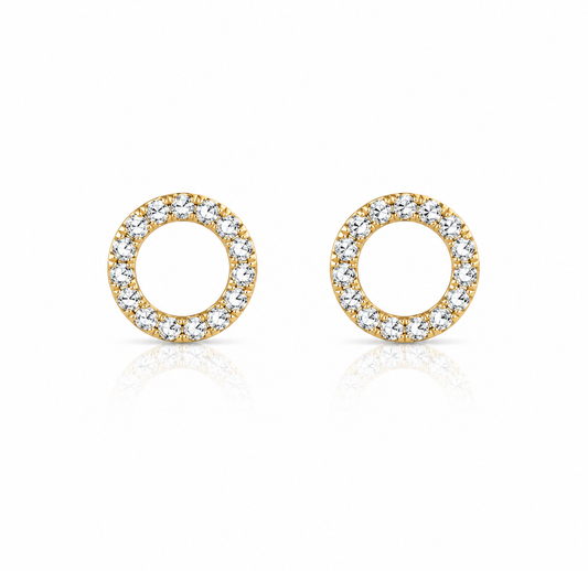 0.21ctw Lab Diamond 14kt Yellow Gold Circle Earrings SA5817E-Y