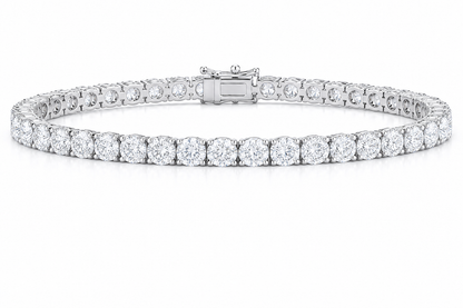 4.10ctw Round Lab Diamond 14kt White Gold 7" Tennis Bracelet