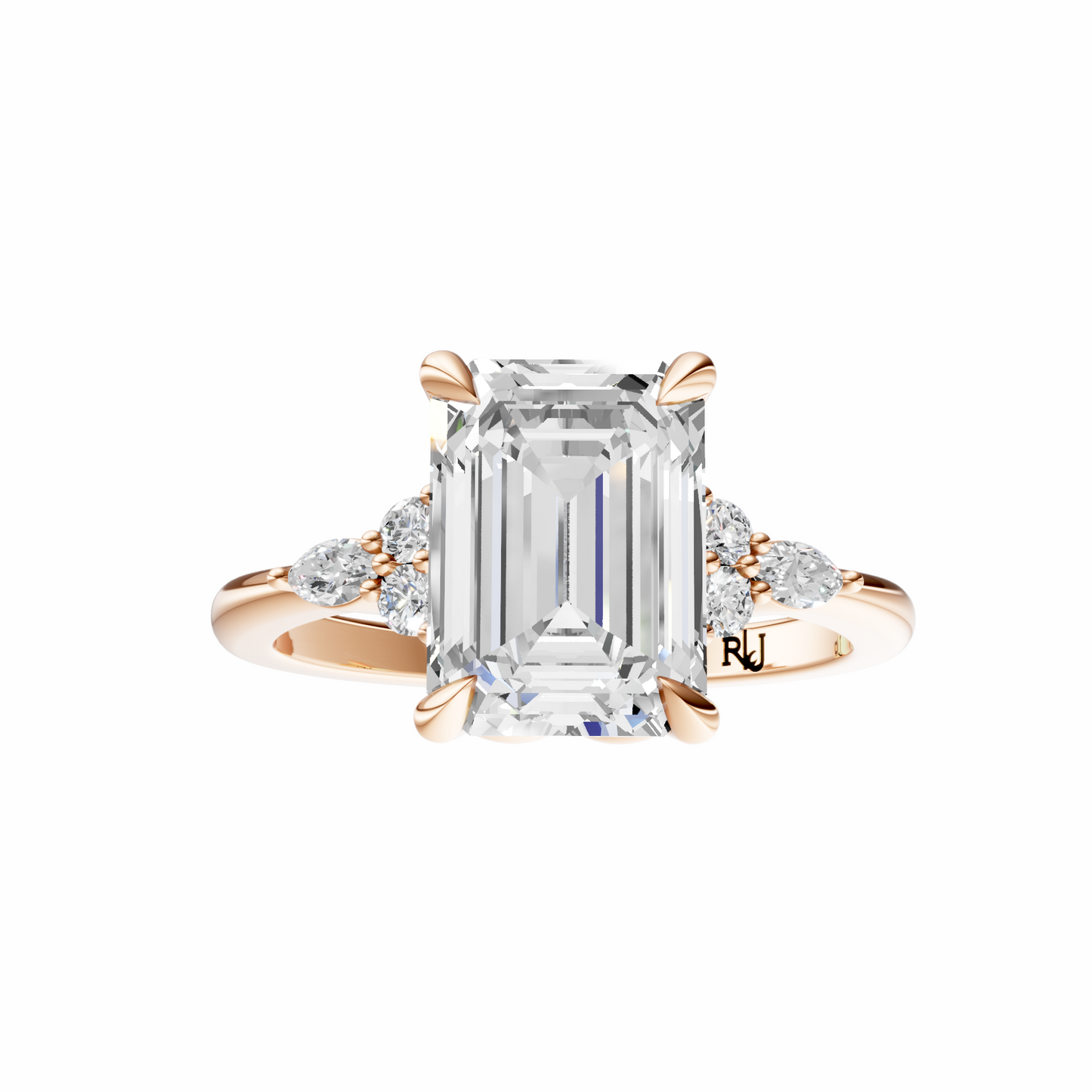 Emerald Cluster Elegance Setting