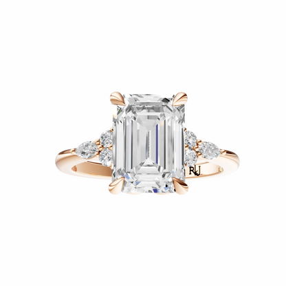 Emerald Cluster Elegance Setting