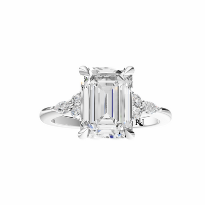 Emerald Cluster Elegance Setting
