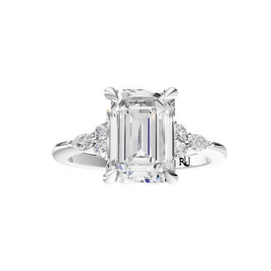 Emerald Cluster Elegance Setting
